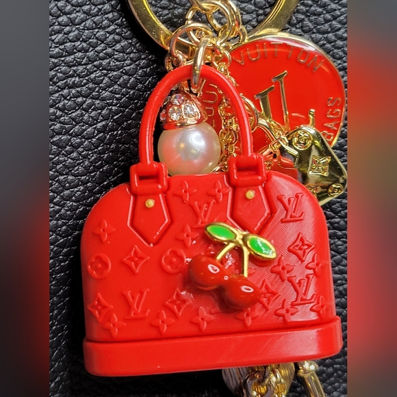 Louis Vuitton Multi Charm Red and Gold Key Holder Bag Charm - Picture 4 of 6